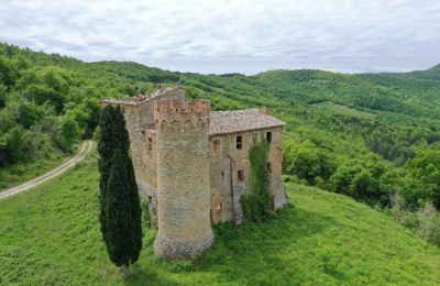 Château médiéval à vendre 06019 Umbertide, Ombrie, Photo Drone