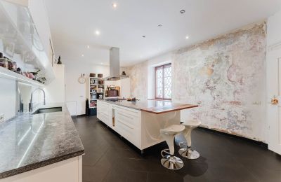 Château à vendre 4693 Desselbrunn, Haute-Autriche, Die hochwertige Küche mit historischem Fresko