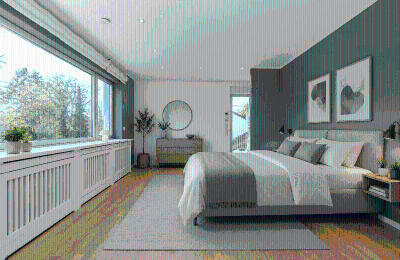 Demeure historique à vendre Berlin, , Master-Bedroom mit Zugang zur Terrasse im OG visualisiert