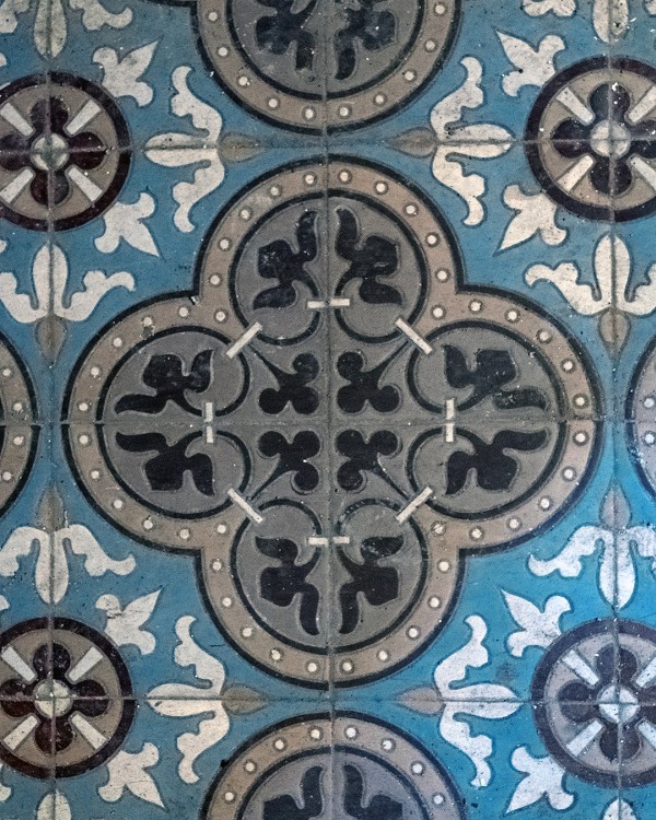 Carreaux de sol historiques dans la Villa Wittig à Köthen